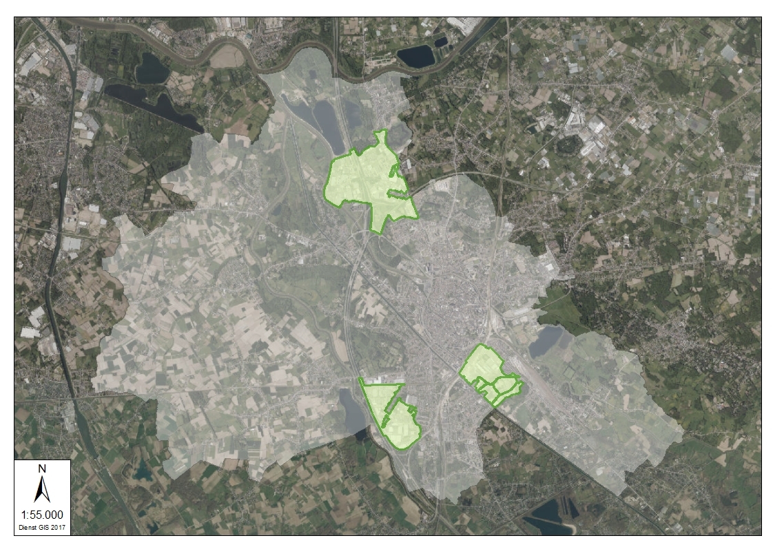 Plattegrond bedrijventerreinen Mechelen