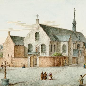 De Ganzendries met het kapucijnenklooster omstreeks 1790