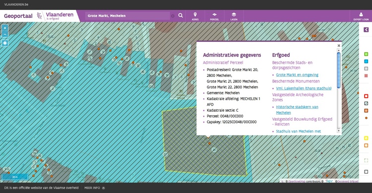 Een voorbeeld van het Geoportaal van Vlaanderen