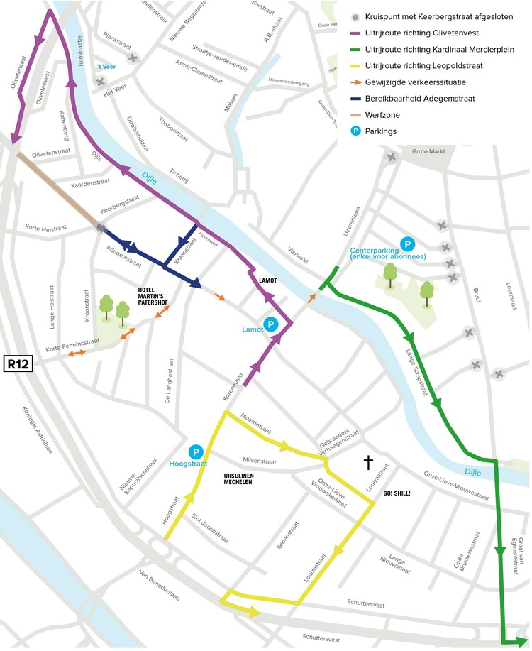 Omleidingen Adegemstraat maart 2023-april 2024