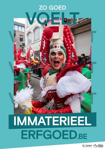 Voorbeeldposter campagne zo goed voelt erfgoed: Carnaval in Blankenberge