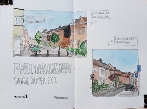 ©sanderpeli. Een schets van de Paardenkerkhofstraat in 2022. 
