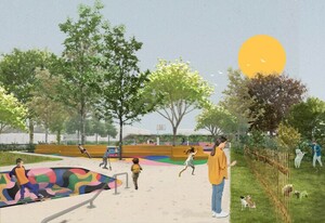 Impressie Postzegelpark (schetsontwerp)
