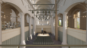 De enorme ruimte van de Predikherenkerk blijft bewaard.