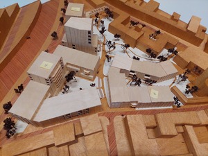 De maquette van de nieuwe woonzorgsite van Zwartzustersvest doet al wegdromen.