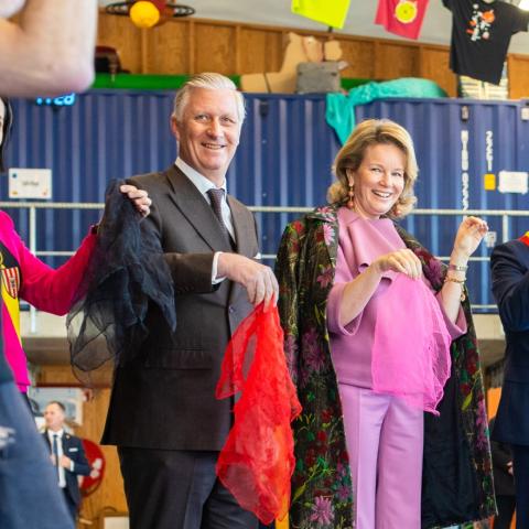 Koning Filip en Koningin Mathilde op bezoek bij Circolito 